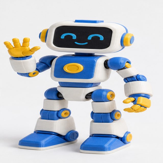 Articulated custom 3D printed robot