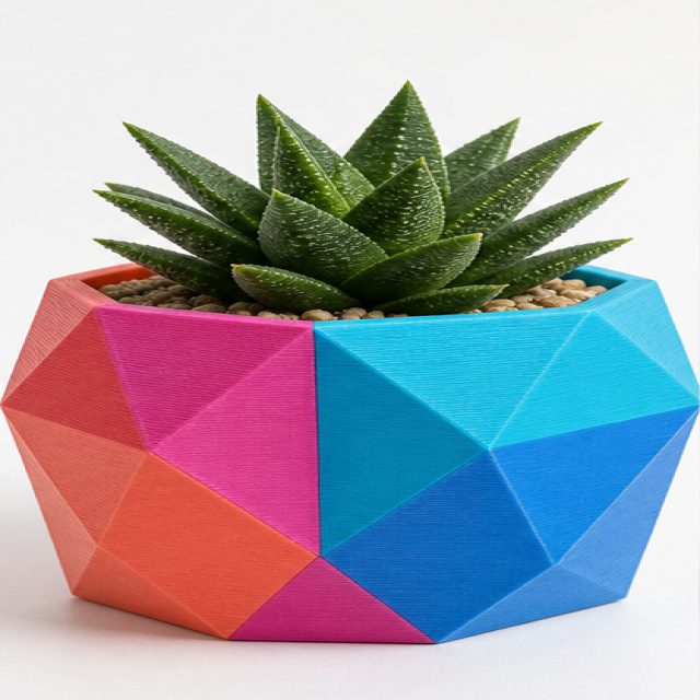 Custom geometric 3D printed planter